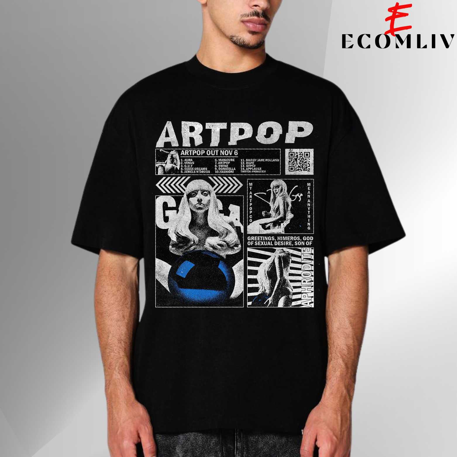 Lady Gaga Artpop T Shirt, Unisex Album Tee, Pop Music Streetwear Shirt